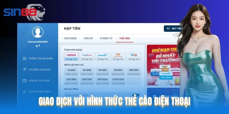 Giao dịch với hình thức thẻ cào điện thoại